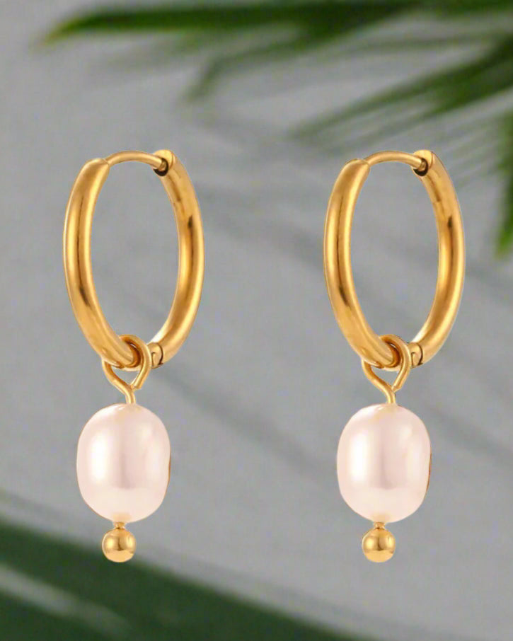 Pearl Mini Hoop Earrings