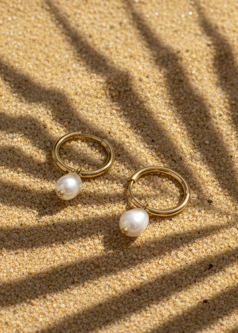 Pearl Mini Hoop Earrings