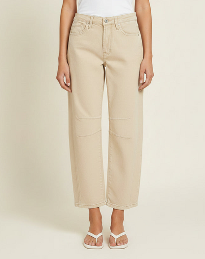 Marfil Beige Barrel Jean